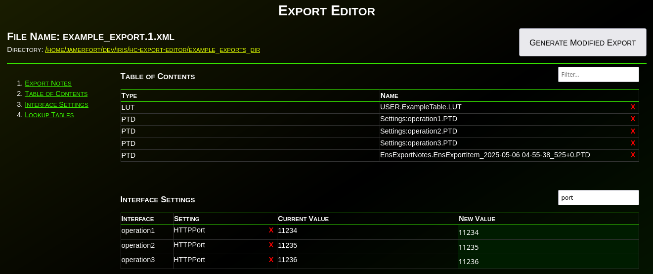 Image: Modify Export
