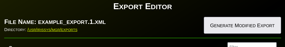 Image: Modify Export - Generate Button