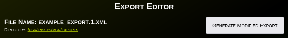 Image: Modify Export - Header