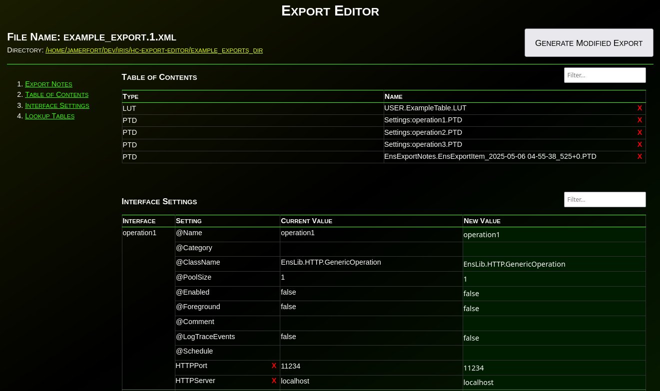 Image: Modify Export