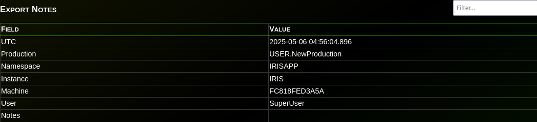 Image: Modify Export - Export Notes